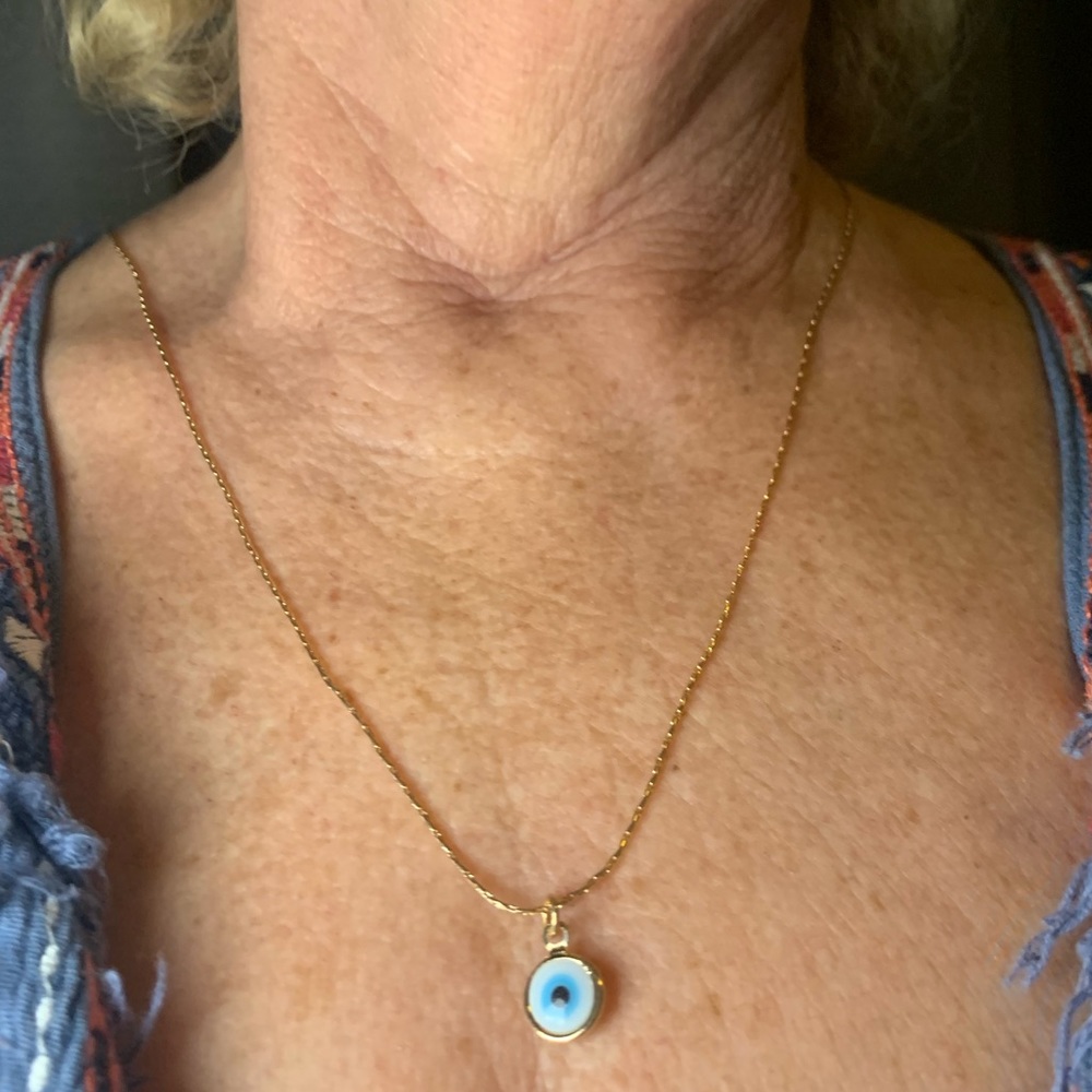 WHITE Evil Eye Necklace